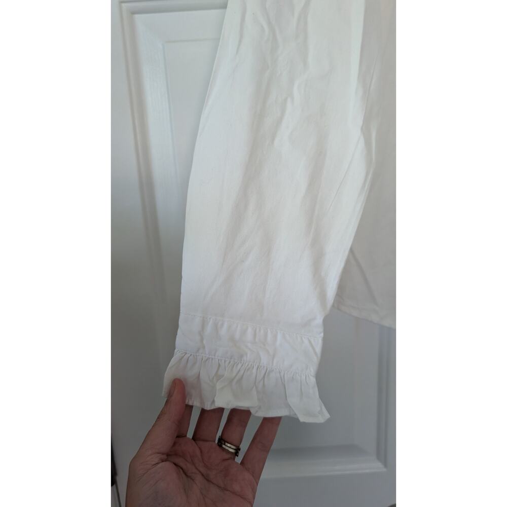 J. Crew White Ruffle Button-up - Picture 6 of 11